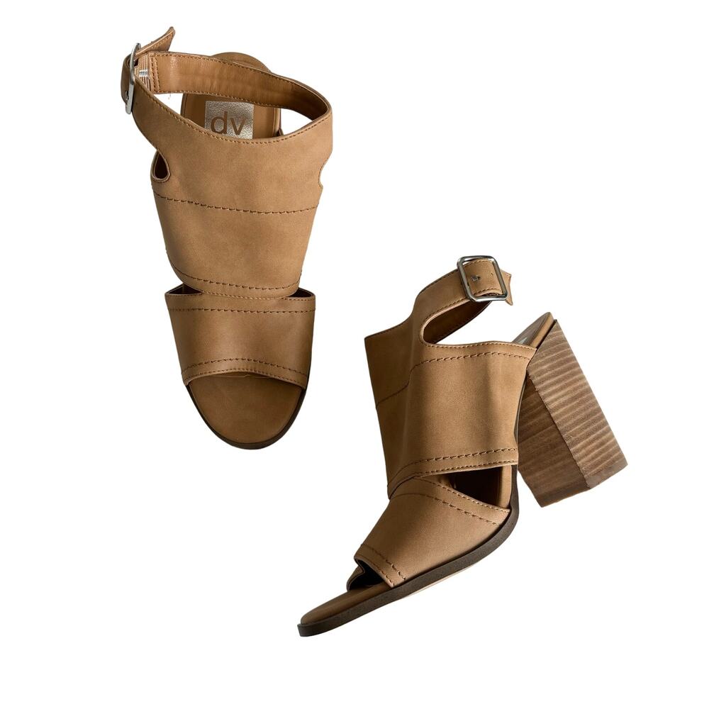 Dolce Vita Brista Brown Faux Leather Stacked Heel
Ankle Strap Sandals Size 9
